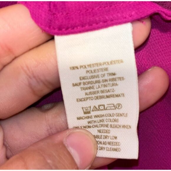 NWT Free People Best Of Both Words Sheer Fuchsia Button-Down Tunic Top Blouse  X - Picture 7 of 11